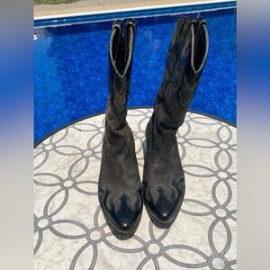 Men’s SZ 8.5 PARAGON Black Cowboy Boots Vintage
